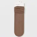 Women solid color stacked stackable socks thin breathable casual daily wear cotton socks - B21 (One Size 34-40) / Coffee