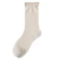 Calze estive ultrasottili in rete, comode calze di cotone a tubo medio tinta unita. - C92 (Taglia unica 34-40) / Cachi