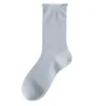 Calzini a polpaccio in rete azzurra donna estate cotone traspirante bordo arrotolato eleganti - C92 (Taglia unica 34-40) / Azzurro