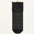 Summer ultra-thin mesh slouch socks, black ruffled breathable transparent long socks variant. - B18 (One Size 34-40) / Black Waves
