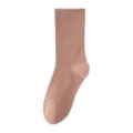 Einfarbige Damen Socken, bequeme Baumwoll Stulpen Socken in Altrosa, stilvolle Strick Fußbekleidung. - Einheitsgröße 34-40 / Rotbraun