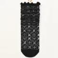 Summer ultra-thin mesh stacked socks for women, breathable black sheer tube socks with cute rolled edge. - B18 (One Size 34-40) / Black Clover