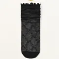 Summer ultra-thin mesh stack socks for women, breathable sheer black rolled edge hosiery. - B18 (One Size 34-40) / Black Small Flowers