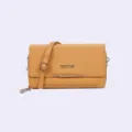 Fashionable yellow double-layer crossbody phone bag for women with adjustable strap - Yellow