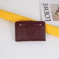 Elegante cartera larga para mujer de cuero PU burdeos con ranuras para tarjetas - Rojo