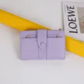 Elegante cartera tarjetero multifuncional de cuero PU en color lila lavanda para mujer - Púrpura