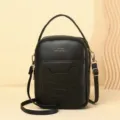 Cute black cat-head pattern mini crossbody phone bag for women with golden logo - 16*8*25CM / Black