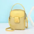 Bolso bandolera amarillo pequeño para móvil con patrón de piedra y correa ajustable - 16*9*20cm / Amarillo Limón