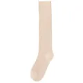 Klassische einfarbige gerippte Kniestruempfe fuer Damen, atmungsaktive Freizeitsocken. - F17 (Einheitsgröße 34-40) / Hautfarben