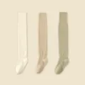 Thermal over-the-knee socks in cream khaki and sage green warm winter thigh high hosiery - One Size (34-40) / Beige + Khaki + Grass Green