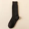 Mujeres calcetines largos térmicos cachemira negro invierno cálido punto suave variante - W101-Y (talla única 34-40) / Negro Brillante