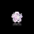 Sweet pink sakura cut zircon earring with titanium alloy base for cartilage piercing - Single Piece Titanium Pole / 6mm / Pink Yellow (A1327-2#)