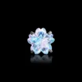 Elegant cherry blossom zircon stud earring with blue and purple gradient for piercing - Single Piece Titanium Pole / 6mm / Pink Blue (A1327-3#)