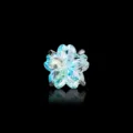 Hellblauer Sakura-Zirkon-Ohrstecker mit vierzackiger Fassung aus einer Titanlegierung - Gelb Blau (A1327-5#)