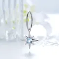 Orecchino a cerchio argento 0,8 mm con ciondolo a stella blu chiaro per piercing - Stella Blu (A1339-4) / Diametro Interno 8mm (Pezzo Singolo) / Argento