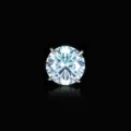 Elegant light blue round cut gemstone stud earring with four-prong silver setting for piercing - 6mm / Ice Blue