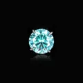 Faceted teal gradient gemstone ear bone stud with a four-prong silver setting - 6mm / Ice Green