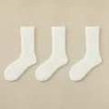 Thickened coral fleece cozy warm sleep socks for women winter indoor floor wear, white 3pcs - One Size (34-39) / White 3 Pairs