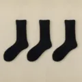 Thickened coral fleece warm fuzzy socks for women winter comfortable home sleep black set - One Size (34-39) / Black 3 Pairs