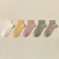Women cotton candy color short socks multi-color assortment comfortable daily casual wear socks. - R86 (One Size 34-39) / R86 Milk White + Light Yellow + Purple + Army Green + Khaki