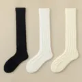 Thick coral fleece fuzzy warm winter sleep socks for women home floor comfortable cozy pairs. - One Size (34-39) / Black White Milky Yellow Mix
