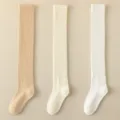 Verdikte katoenen over-de-knie lange sokken variant, preppy stijl warme winterkousen. - JL18 Kaki + melkwit + wit