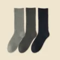 Chaussettes thermiques d'hiver unies pour hommes, design épaissé en coton éponge confort. - JK89 (39-46) / JK89 gris, gris foncé et bleu marine