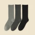 Chaussettes hautes en coton epais variante gris clair, gris fonce et noir pour hommes. - JK89 (39-46) / JK89 gris, gris foncé et noir
