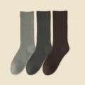 Chaussettes bouclettes epaisses d'hiver pour hommes unies en coton de business set - JK89 (39-46) / JK89 gris, gris foncé et marron foncé