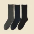 Chaussettes Longues Épaissies en Coton pour Hommes Unies Thermiques Affaires Variante - JK89 (39-46) / JK89 gris foncé, bleu marine et noir