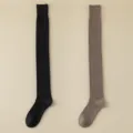 Cashmere Over The Knee Socks Winter Long Thigh High Warm Stockings Black & Brown - JL26 (One Size 34-39) / 2 Pieces/Pack / JL26 Black + Coffee