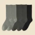 Chaussettes en peluche thermique épaissies pour hommes unies tube haut hiver coton ensemble - JK89 (39-46) / JK89 gris 2 paires + gris foncé 2 paires + noir