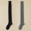 Cashmere over-the-knee long socks for women, winter 70cm thigh high warm stockings. - JL26 (One Size 34-39) / 2 Pieces/Pack / JL26 Black & Dark Gray