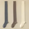 Cashmere over-the-knee long socks winter warm thigh high socks grey brown beige - JL26 (One Size 34-39) / 3 Pieces/Pack / JL26 Dark Grey + Coffee + Cream