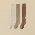 Thickened terry knee high socks, solid color warm winter calf socks, 3 color variant style. - One Size (34-39) / Oatmeal & Khaki & Coffee