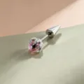 5mm pink dragon claw piercing made of titanium alloy with silver cone back - Dragon Claw with Spike (Titanium Alloy Screw) / Pink