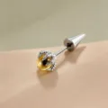 5mm dragon claw titanium stud earring with yellow bead and cone back for cool piercing - Dragon Claw with Spike (Titanium Alloy Screw) / Gold