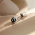 5mm dragon claw titanium steel piercing stud with black bead for punk aesthetic. - Dragon Claw with Spike (Titanium Alloy Screw) / Black