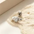 Elegant titanium steel stud earring with star-shaped zircon and minimalist design - Star Shape Stud (A894-1#) / Titanium Alloy External Screw Post / White