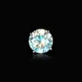 Radiant gradient blue and clear cubic zirconia stud earring with four-prong setting - 4mm / Light Yellow Blue
