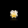 Yellow clover cut zircon earring stud in titanium alloy for girls candy color jewelry - Stainless Steel External Spiral Style (A1194-6)