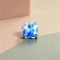 Blue clover-cut zircon ear bone nail in titanium alloy for women, summer candy style - Titanium Alloy External Spiral Style (A1194-4)
