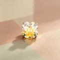 Sweet yellow clover-cut zircon titanium alloy ear bone nail with fresh candy color finish - Titanium Alloy External Spiral Style (A1194-6)