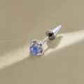 Unique 5mm dragon claw titanium piercing stud featuring a translucent purple bead - Dragon Claw with Spike (Titanium Alloy Screw) / Light Purple