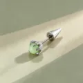 Professional 5mm dragon claw titanium alloy piercing stud with a light green bead, SKU variant - Dragon Claw with Spike (Titanium Alloy Screw) / Synthetic Light Green Jade