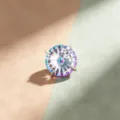 6mm Ferris Wheel geslepen titanium oorknopje met levendig paars-blauw kleurverloop - Titaniumlegering Externe Spiraal Kraakbeen Piercing (A1150) / Blauw Paars