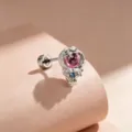 Ozean-Serie Muschel-Ohrstecker mit rosa Edelstein und Stern aus hochwertiger Titanlegierung - Titanlegierung Externe Spirale / Rosa