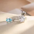 Zierlicher Stern und blauer Tropfen Zirkon Titanlegierung Ohrenknochen Nagel Ohrring - Titanlegierung-Stil / Hellseeblau