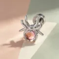 Spinnen-Ohrring aus Titan mit rosa Stein für Knorpelpiercings - Rosa Stil (Titanlegierung Außenschraube)