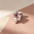 Dainty seashell cartilage stud earring featuring a pink gemstone and micro-paved zirconia - Titanium Alloy External Spiral / Pink